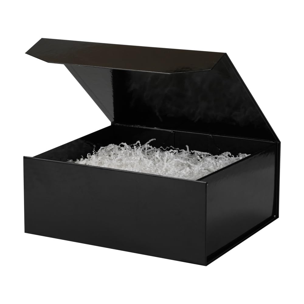 Black Large Gift Box with Lid Magnetic Gift Box Large 13x11x5.3 In 6 Pack