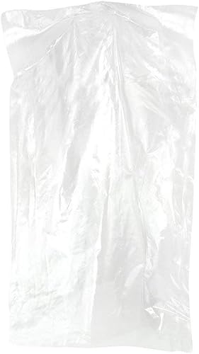 Paquete de 100 bolsas de ropa, bolsa transparente para trajes, funda antipolvo para ropa, bolsa de almacenamiento para vestidos y vestidos (23.6 x