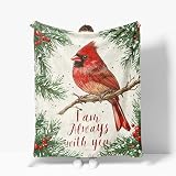 Cardinal Blanket Warm Plush Christmas Cardinals Flannel Throw Blanket Super Soft Fleece Cozy Fuzzy Cardinal Stuffed Blanket Red Birds Gifts for Kids Teens Adults Room Decor 40"X50"