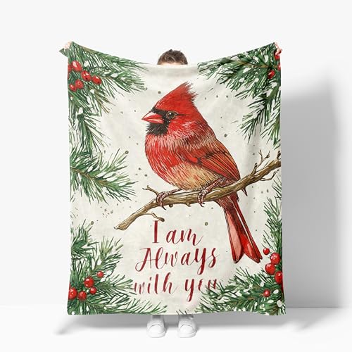 Cardinal Blanket Warm Plush Christmas Cardinals Flannel Throw Blanket Super Soft Fleece Cozy Fuzzy Cardinal Stuffed Blanket Red Birds Gifts for Kids Teens Adults Room Decor 40"X50"