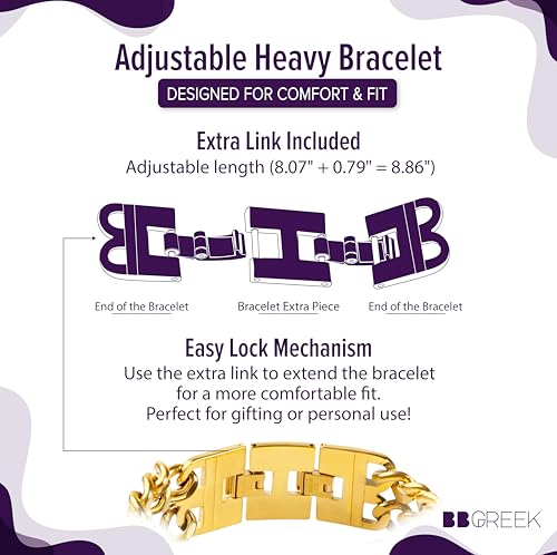 BBGreek Omega Psi Phi Paraphernalia - Official Vendor - Heavy Bracelet - Greek Letters4