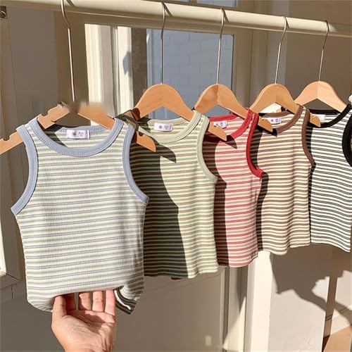 Girls Tank Tops Loose Fit Sleeveless Striped Undershirts Athletic Lightweight Tank Teens Basic Tops Spring Shirts for2