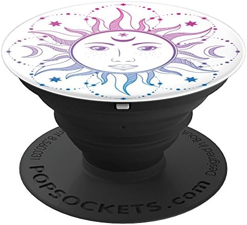 Beautiful Sun with Stars and Moon PopSockets Grip and Stand for Phones and Tablets