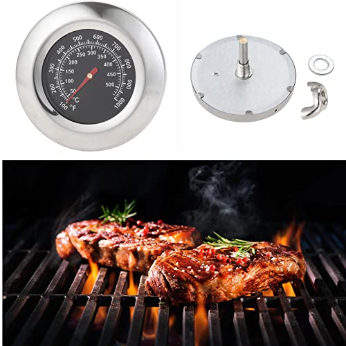 Hicello Thermometer Grill BBQ Deckelthermometer Barbecue Pit Smoker Grill Thermometer 100°F - 1000°F (50°C - 500°C) Gewinde M10