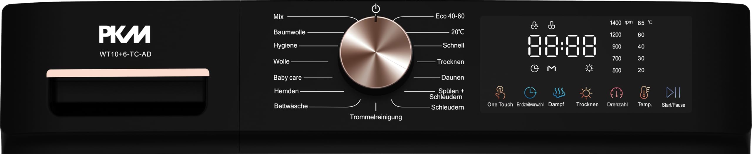 PKM Waschtrockner WT10+6-TC-AD | Waschkapazität 10 kg | 6 kg Trocknerkapazität