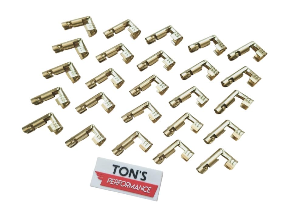 Ton's Performance 90 degree brass Straight Distributor/Coil Terminals for 7mm 8mm ignition wires, Bulk Pack of 25 / ST-90DIS-25PK