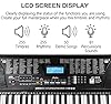 61 Key Portable Electronic Keyboard Piano w/Lighted Full Size Keys, LCD, Headphones, X-Stand, Stool, Music Rest, Microphone, Note Stickers, Built-In Speakers,3 Teaching Modes
