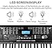 61 Key Portable Electronic Keyboard Piano w/Lighted Full Size Keys, LCD, Headphones, X-Stand, Stool, Music Rest, Microphone, Note Stickers, Built-In Speakers,3 Teaching Modes