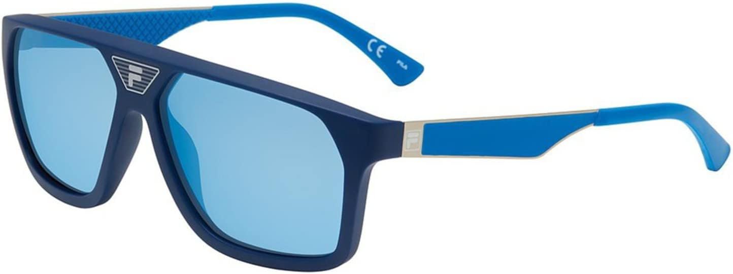 Fila SF8496 U43P Sunglasses Men's Blue/Blue Polarized Lenses Square 59mm