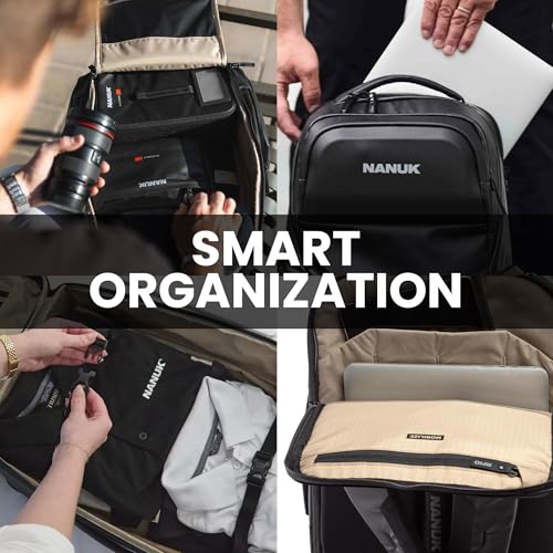 Image of NANUK N-EDC 26L Carry-On Travel Backpack - Water-Resistant Laptop Backpack for Work Travel and Everyday Carry - Compact & Expandable, TSA-Ready, Smart Organization - Black
