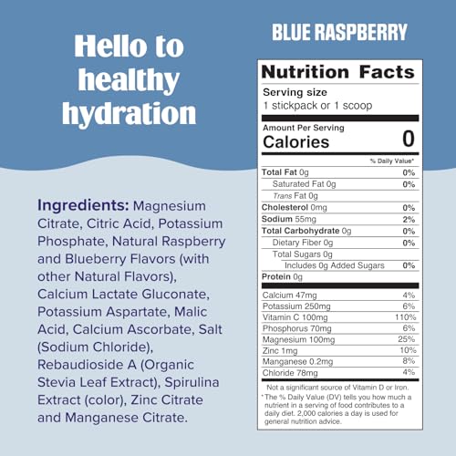 Image of Ultima Replenisher Daily Electrolyte Powder Drink Mix - Sugar Free - Blue Raspberry, 90 Servings - Hydration Powder with 6 Electrolytes and Minerals - Keto Friendly, Vegan, Non-GMO
