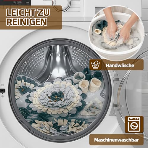 Schnüffelteppich Hund, Interaktive Suchspiel Futtermatte, Langsamfü, Hundes bereichern, Anti Rutsch Waschbare Schnüffelmatte – Für Welpen und Mittelgroße Hunde(64 x 40cm)