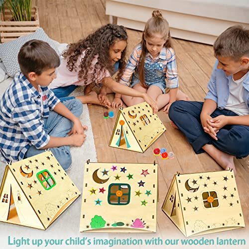 Midrean Rustic Wooden Tent Shape Camping Lantern Candle Holder Farmhouse Lantern Decorative Indoor For Dining Table Centerpiece Kitchen Room Bedroom Banquet Party Celebrations Decor (Large) #TOP4