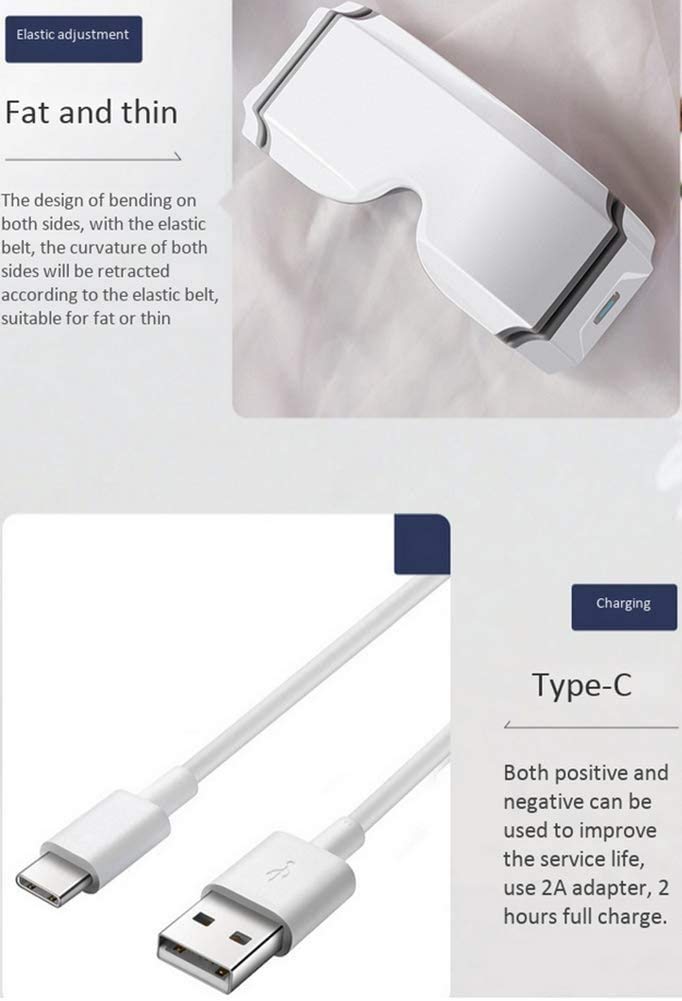 Masajeador de ojos con calor, vibración, presión de aire Bluetooth inalámbrico Música de la música recargable para el alivio de la fatiga ocular Dark Circles Ojos secos Ojos de la migraña Mejor
