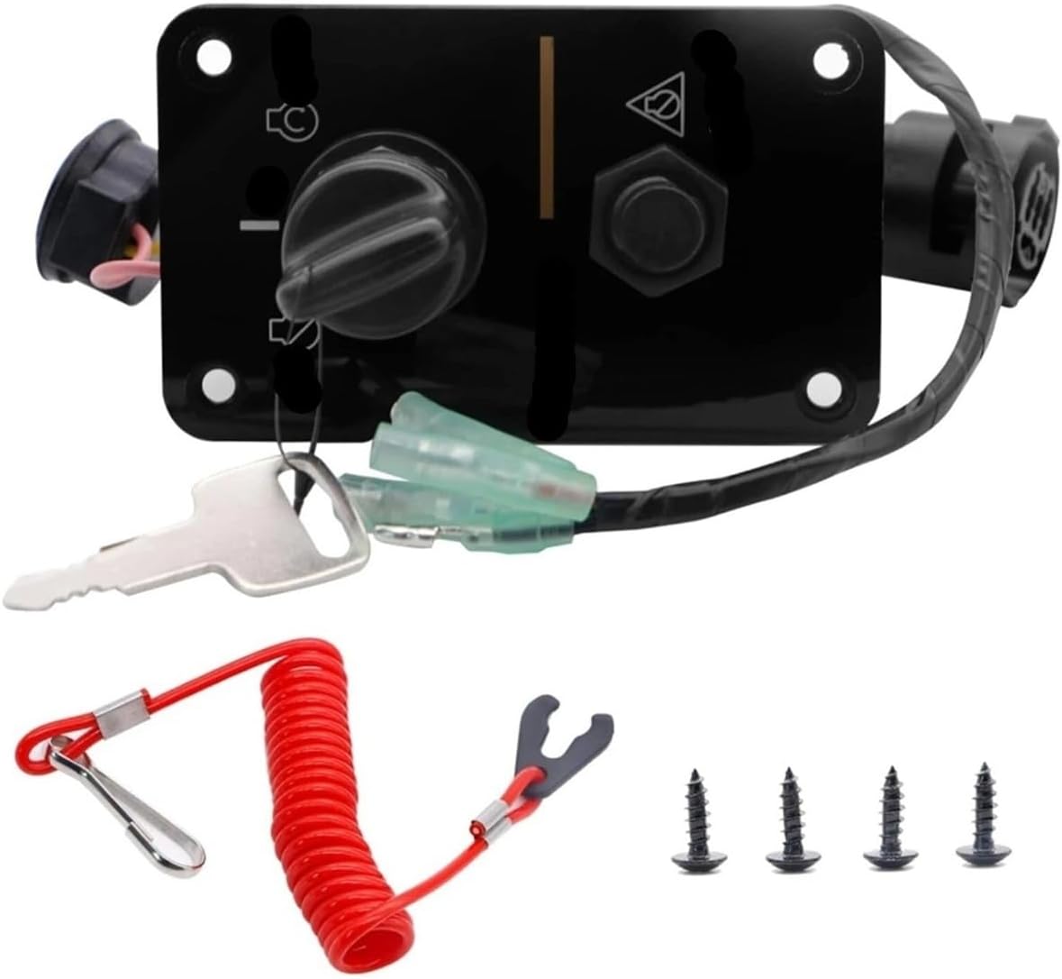 Replacement Fit for Outboard Single Engine Key Switch Panel 704-82570-12-00 Boat
