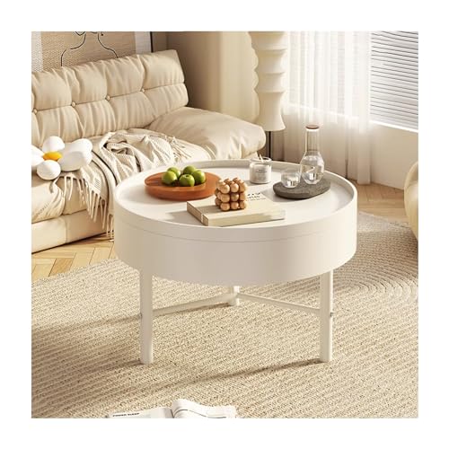 Tavolino Rotondo Bianco 40x40x48 Cm – Gambe In Legno Massello, Carico 50 Kg, Versatile Per Soggiorno E Camera Da Letto