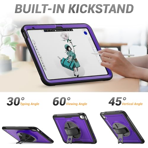 Funda iPad 11 y 10.9 KAIJIAbox con protector de pantalla y correa giratoria 6