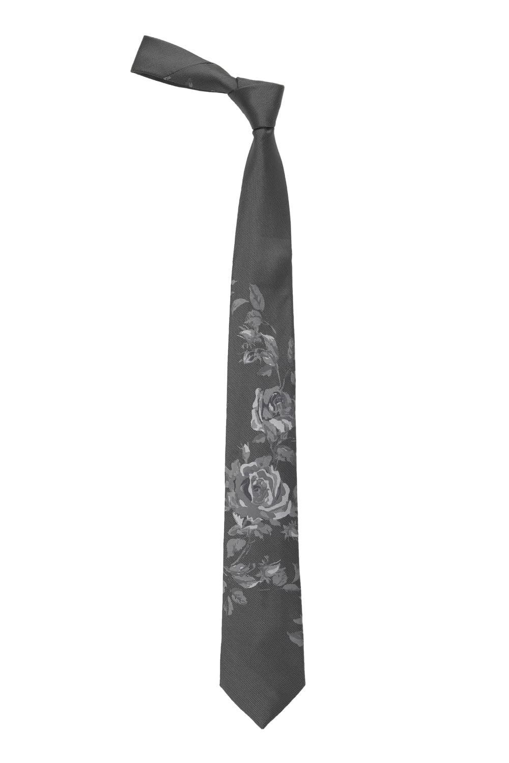 Men Grey Embroidered Formal Tie-image-44