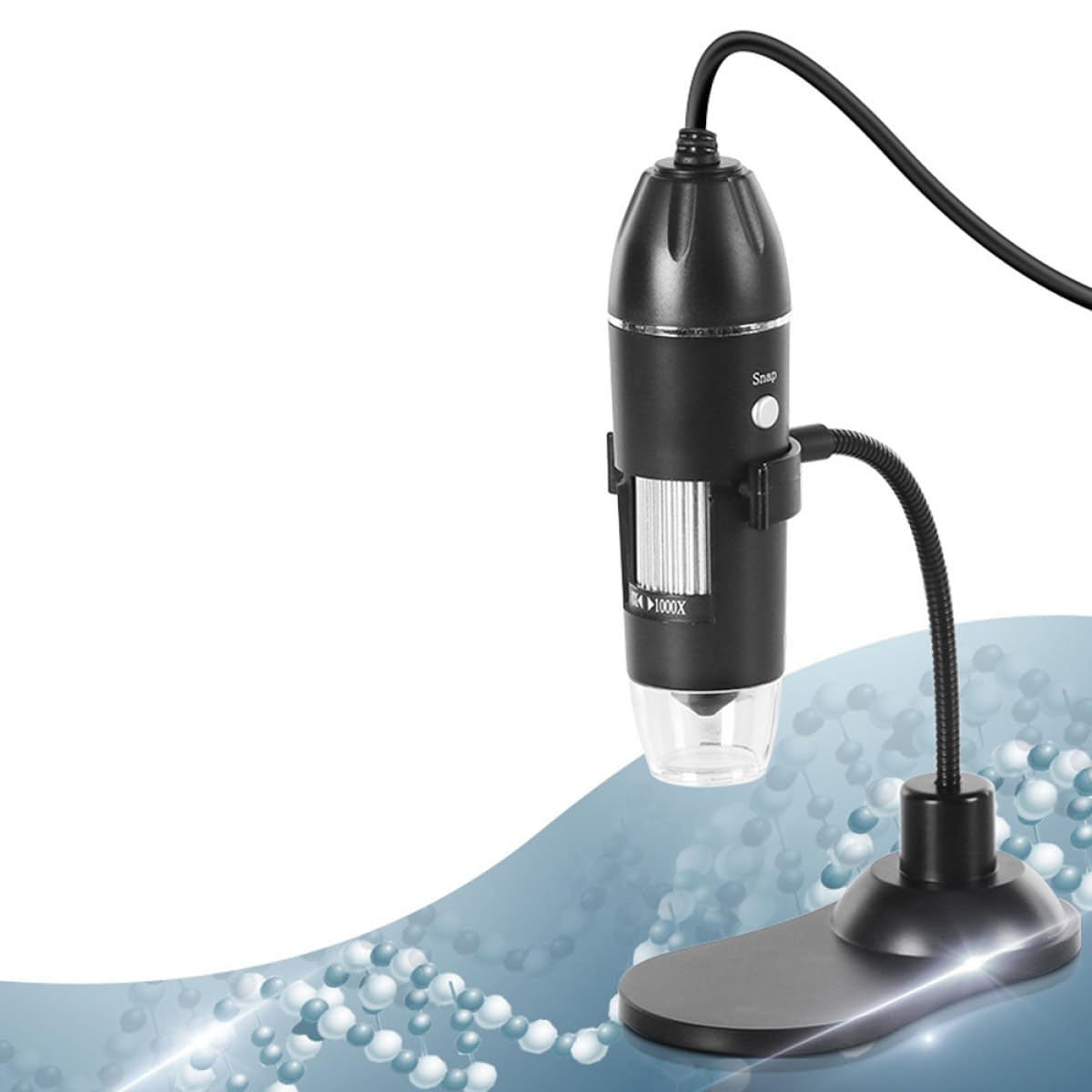 Microscopio Digital USB 1000 Aumentos Lupa Flexible y Luz LED Integrada para Inspección Electrónica, Laboratorio y Colección de Monedas, Adecuado para Uso Industrial y Educativo
