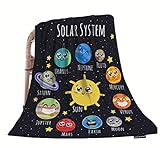 HGOD DESIGNS Space Throw Blanket,Cute Solar System Sun Moon Pluto and Planets On Space Soft Warm Decorative Throw Blanket for Baby Toddler or Pets Cat Dog 30'X40'