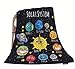HGOD DESIGNS Space Throw Blanket,Cute Solar System Sun Moon Pluto and Planets On Space Soft Warm Decorative Throw Blanket for Baby Toddler or Pets Cat Dog 30