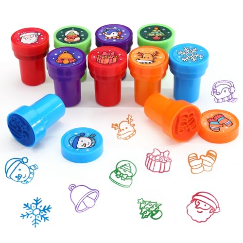 Kesote Stempel Kinder 10 Stempel Weihnachten Stempelset Mitgebsel Party Deko Geschenk Set für Adventskalender Füllung Kesote Stempel Kinder 10 Stempel Weihnachten Stempelset Mitgebsel Party Deko Geschenk Set für Adventskalender Füllung