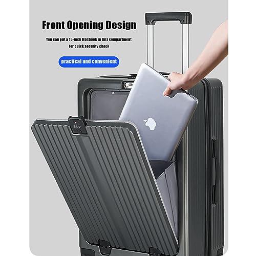 BEITH Hardside Luggage with USB, Type-C, Hook, Cup Holder, BS6605 Zipper Suitcase with TSA Lock, Front Open, 360° Double Spinner Wheels, ABS+PC Alloy Box Shell, Aluminum Lifting Rod, Waterproof4