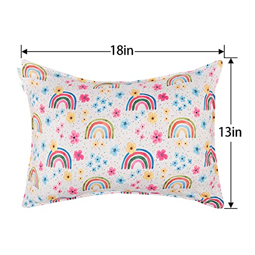 Image of ALVABABY Toddler Pillowcases Stretchy Soft Fit 13 inchx 18 inch or 12 inchx16 inch Kids Pillow Cover Envelope 2 Pack for Girl Boy Travel