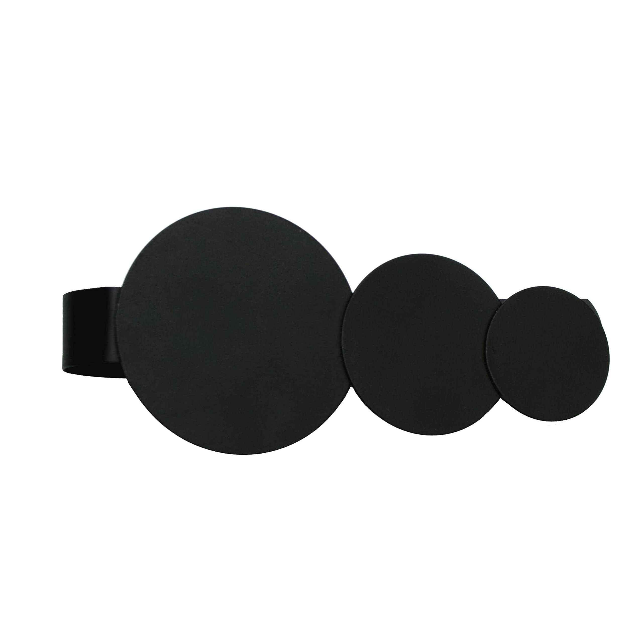 GARDINIA Black Metal Curtain Tiebacks for Curtains or Fabrics 14.5 x 6.5 cm