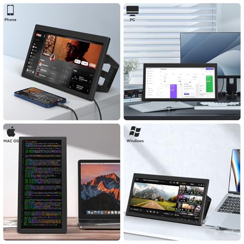Image of APILDELLA 12.1 inch Laptop Monitor Extender,Portable Monitor for Laptop USB C HDMI, Plug-Play Monitor Extender for Mac(M1 /M2 /M3 Chips), PC, Xbox, PS,Windows,