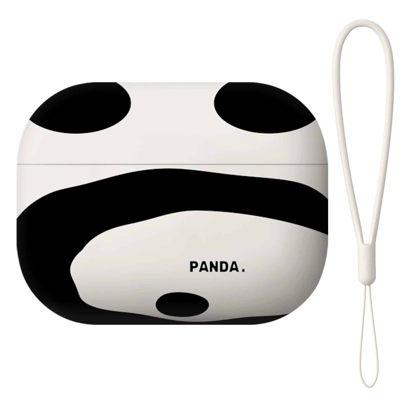 for Airpod Pro 2nd Generation Case TPU Hard Flexible Full-Body Protective Case Cover with Lanyard Compatible for Apple Airpods Pro 2 2022 for Women Men Girls (White,Panda)