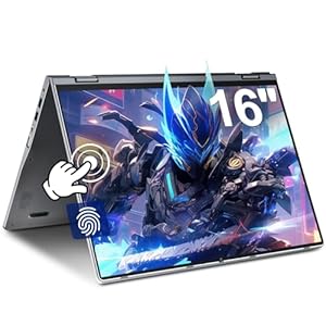 jumper Laptop 16 Zoll, Touchscreen Laptop 16GB DDR5 640GB Storage, 4-Core, Fingerabdruckleser, Tastatur mit Hintergrundbeleuchtung, BT5.2, WiFi 6, 53.2WH, für Studenten Business