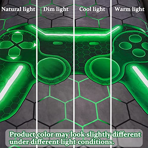 Tasselily Game Console Twin Comforter Set For Boys Girls, Green Honeycomb Gaming 6 Piece Bed In A Bag Teen Kids Bedding Sets With Sheets #TOP7