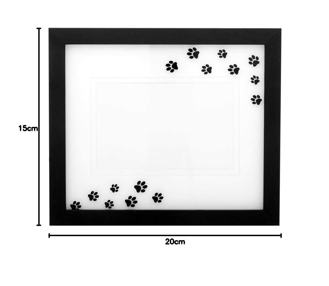 Cornice portafoto di design con impronte di zampe, formato immagine 10 x 15 cm, per gli amanti degli animali, con incisione (incisione fino a 30 caratteri, variante 3)