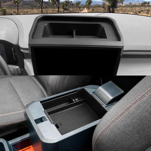 Image of CDEFG 2PCS for 2025 2026 Ford Maverick Center Console Organizer Tray, for 2025 2026 Ford Maverick Accessories Dash Screen Organizer Dashboard Behind-Screen Storage Box