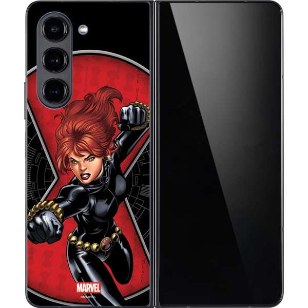 Skinit Decal Phone Skin Compatible with Galaxy Z Fold5 5G - Officially Licensed Marvel Black Widow Natasha Romanova Design