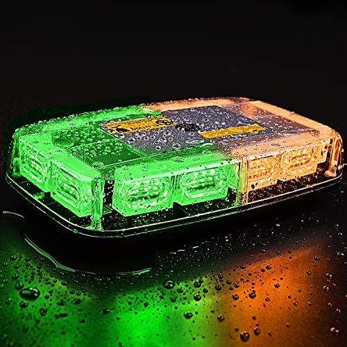 Image of Nilight 12 Inch Roof Top Strobe Lights 48LED 12V 24V | Amber Green Hazard Light Emergency Safety Warning LED Flashing Light Bar Magnetic Mount for Cars Trucks Snow Plows
