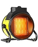 Buyplus Electric Space Heater - Outdoor Heater with Super Long Cord, Overheat Protection, Heaters Heat Up in 2 Seconds, Space Heater for Patio, Yellow