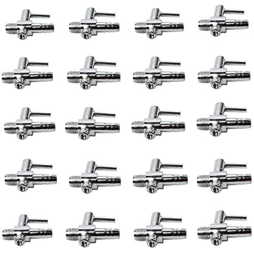 AQUANEAT Aquarium 1 Way Thread Valves,Air Flow Control Valves,Metal Gang Valves,Manifolds Air Distributor for Air Pump,20pcs