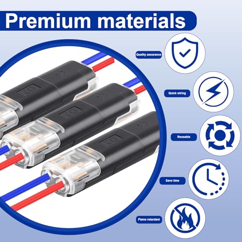 Auto Kabelverbinder Wasserdicht 2 Polig 40 Stück – 12V Stecker 2 Pin, Schnellverbinder für 18-22 AWG Kabel, Crimp Steckverbindung für Auto, LED, Audio, Elektrozubehör