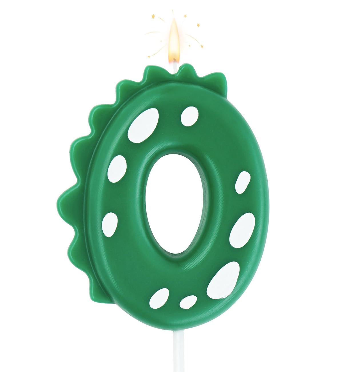 Eusbon Number 0 Birthday Candle 0 For Cakes, 7Cm Big Size Dinasour Number Candle For Cake Decoration, Dinasour Theme Forest Theme Birthday Party, Green