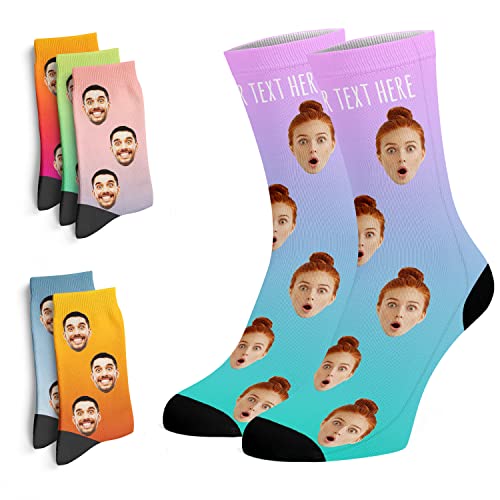 Custom Face Socks with Picture, 6 Design Options Personalized Socks with Photo Customized 1-14