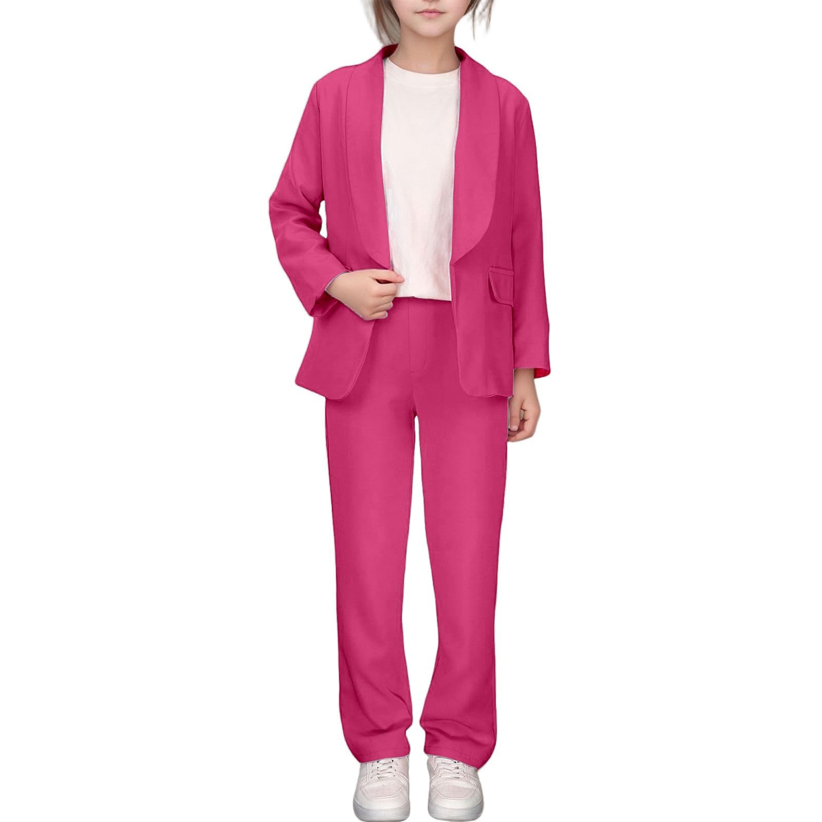 Generisch Elegante conjunto de chaqueta para niñas adolescentes con manga larga cintura elástica para escuela ocio