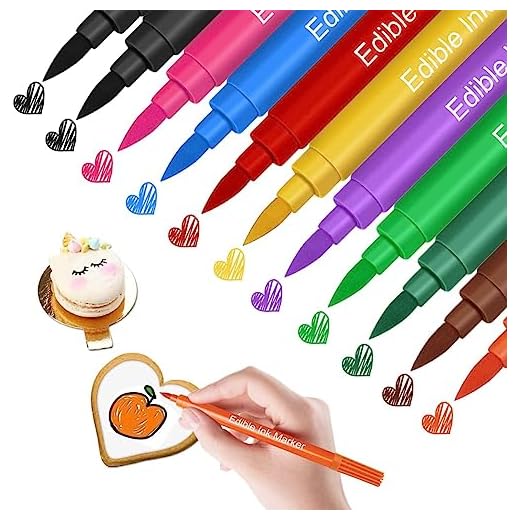 WUGU 11 lápices Rotuladores Comestibles, Alimentarios Para Hornear Plumas, Rotuladores Galletas, Doble Punta para la Decoración de Pasteles,Huevos de Pascua