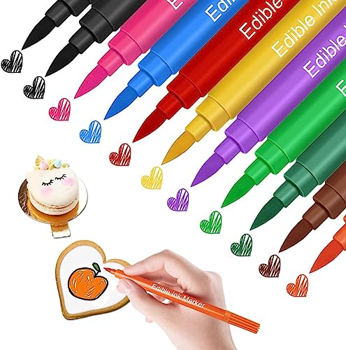 WUGU 11PCS Lápices Rotuladores Comestibles, Alimentarios Para Hornear Plumas, Rotuladores Galletas, Doble Punta para la Decoración de Pasteles,Huevos de Pascua