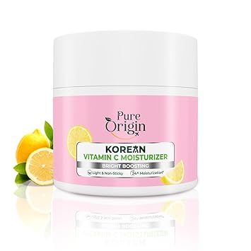 Pure Origin Korean Vitamin C Moisturizer | 24-Hour Moisturization | Light & Non-sticky | Brightens & Evens Skin | 100g - image, photos