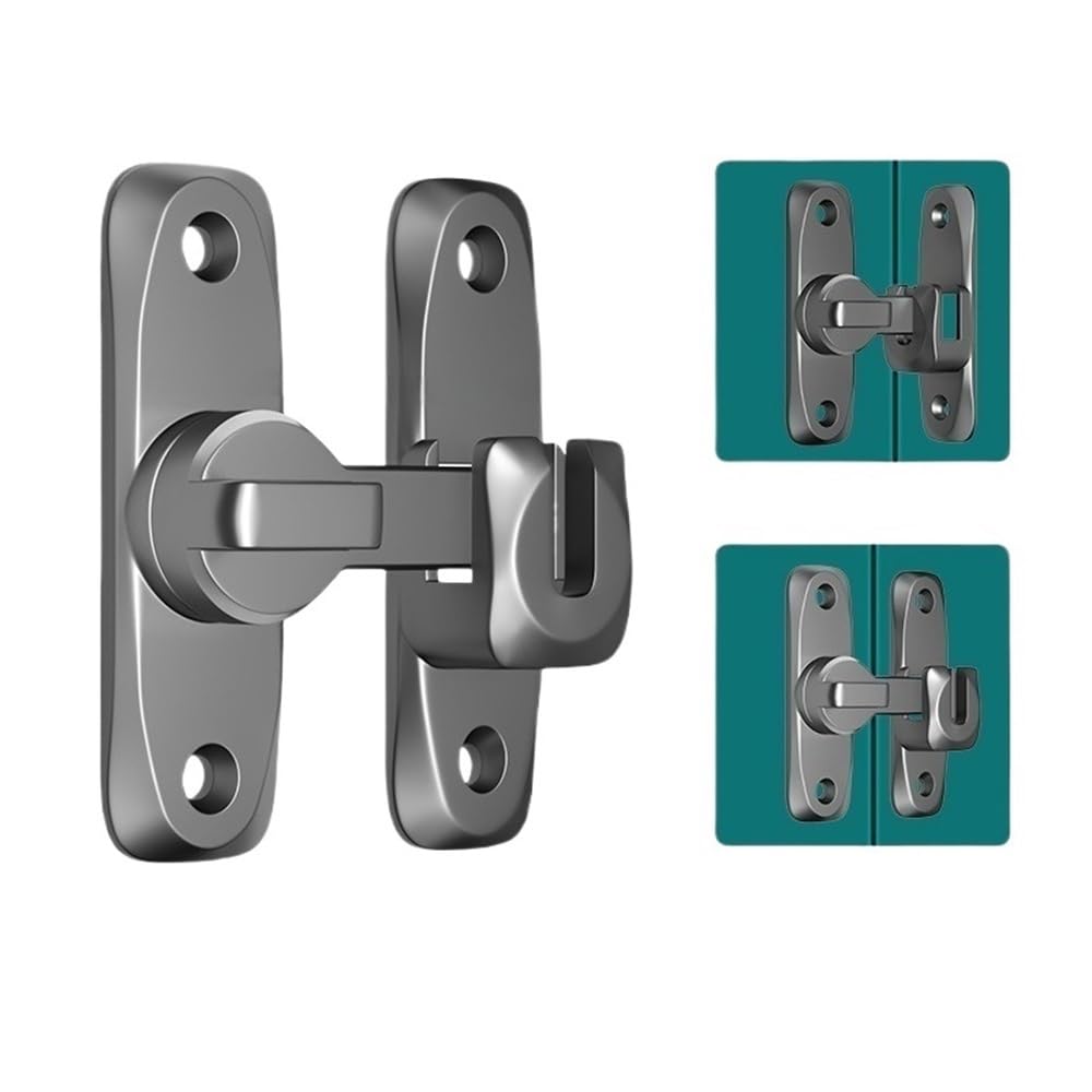 2Pcs 180° Rotating Flip Door Latches,Thick Anti Rust Aluminum Door Bolt,Privacy Security Latch