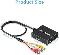 Vista 5 de Adaptador convertidor Uzifhdhi de RCA a HDMI, convertidor de AV a HDMI con cable HDMI compatible con PAL/NTSC para PS2/VHS/VCR/DVD Blue-Ray, etc.