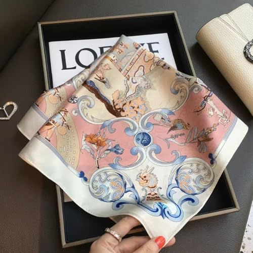 100% Mulberry Silk Neck Scarf 21"x21" Women's Small Square Scarfs Neckerchief Silk Headscarf with Gift Packed4