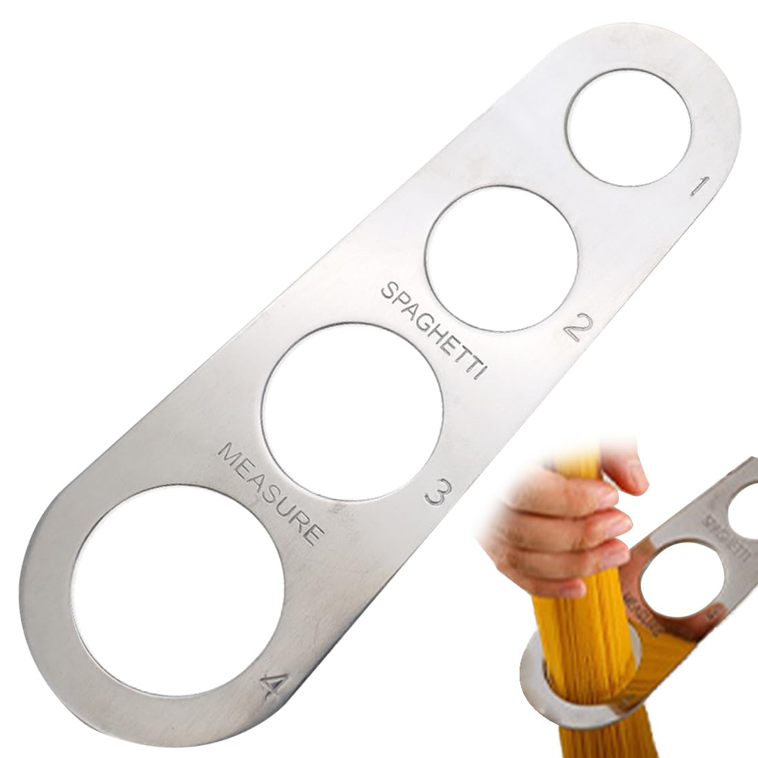 Medidor De Espaguetis De Acero Inoxidable Con 4 Orificios De Medición,Medidor De Espaguetis De Acero Inoxidable,Herramientas De Utensilios De Cocina Porcionador De Espaguetis,Medidor De Espagu